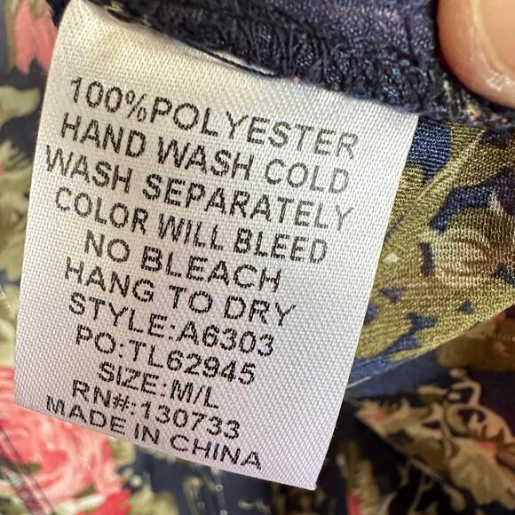 Umgee Floral Print Kimono Bathing Suit Coverup Boho Bell Sleeve Open Front M/L - Picture 11 of 11